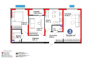 Продажа 3-комнатной квартиры, 75 м², ул. Момышулы, дом  11/14а - Продажа квартир в новостройках Алматы без посредников с фото