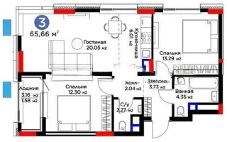 Продажа 3-комнатной квартиры, 65.66 м², пр. Туран, дом  57/5 стр - Продажа квартир в Казахстане