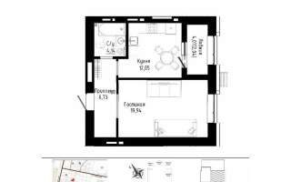 Продажа 1-комнатной квартиры, 44.9 м², ул. Таттимбета, дом  9 стр - Продажа  однокомнатных квартир в Астане с фото