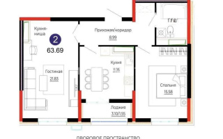 Продажа 2-комнатной квартиры, 63.69 м², ул. Е-882, дом  7 - Продажа  двухкомнатных квартир в Астане с фото
