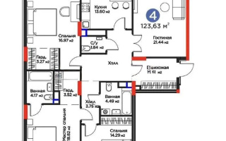 Продажа 4-комнатной квартиры, 123 м², ул. Е-117, дом  55 - Продажа  четырехкомнатных квартир в Астане с фото