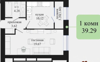 Продажа 1-комнатной квартиры, 34.5 м², ул. Жошы хана, дом  17 - Продажа  однокомнатных квартир в Астане