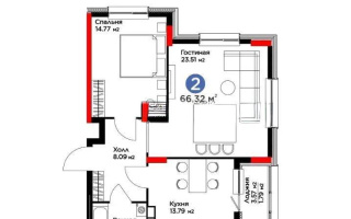 Продажа 2-комнатной квартиры, 66.32 м², ул. Онгарсыновой, дом  8/2 стр - Продажа  двухкомнатных квартир в Астане с фото