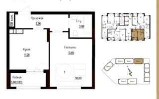Продажа 1-комнатной квартиры, 39 м²