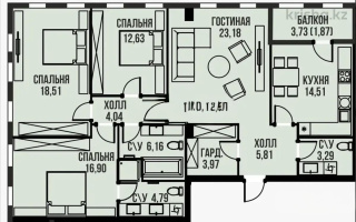 Продажа 4-комнатной квартиры, 117.5 м² - Продажа квартир в монолитно-каркасном доме в Казахстане - страница 4