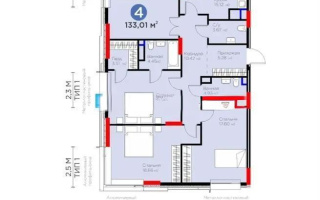 Продажа 4-комнатной квартиры, 133 м² - Продажа четырехкомнатных квартир в блочном доме в Казахстане