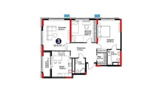 Продажа 3-комнатной квартиры, 104.31 м²