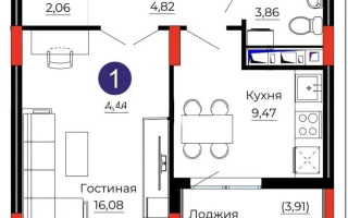 Продажа 1-комнатной квартиры, 38.3 м², ул. Казыбек би, дом  41/1 - Продажа  однокомнатных квартир в Астане