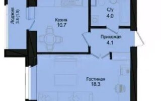 Продажа 1-комнатной квартиры, 39 м²
