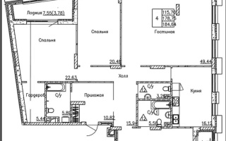 Продажа 4-комнатной квартиры, 184.7 м², ул. Бокейхана, дом  16/3 - Продажа  четырехкомнатных квартир в Астане