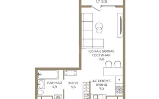 Продажа 1-комнатной квартиры, 36 м² - Продажа квартир в монолитно-каркасном доме в Казахстане - страница 38