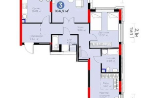 Продажа 3-комнатной квартиры, 104.9 м², ул. Рыскулова, дом  9 стр - Продажа  трехкомнатных квартир в новостройках Астаны