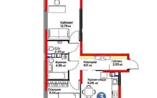 Продажа 3-комнатной квартиры, 62.59 м², ул. Момышулы, дом  11/14а - Продажа  трехкомнатных квартир в Алматы с фото