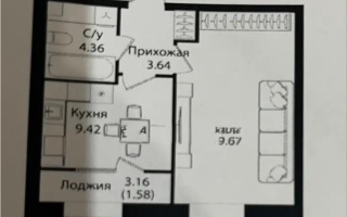 Продажа 1-комнатной квартиры, 41.5 м², ул. Молдагалиева, дом  6г - Продажа  однокомнатных квартир в Астане с фото