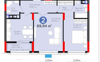 Продажа 2-комнатной квартиры, 69.94 м², ул. Е-899, дом  3 - Продажа квартир в новостройках Астаны с фото