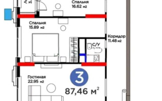 Продажа 3-комнатной квартиры, 87.46 м², ул. Бухар жырау, дом  26 стр - Продажа  трехкомнатных квартир в новостройках Астаны
