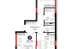 Продажа 2-комнатной квартиры, 57.7 м², ул. Казыбек би, дом  41/1 - Продажа квартир в новостройках Астаны с фото