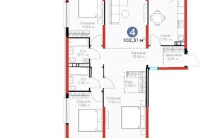 Продажа 4-комнатной квартиры, 102.31 м² - Продажа четырехкомнатных квартир в Медеуском р-не Алматы