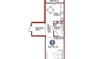 Продажа 1-комнатной квартиры, 42.72 м² - Продажа домов, коттеджей в Актау