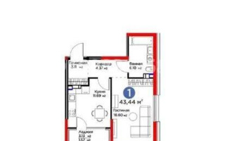 Продажа 1-комнатной квартиры, 43.44 м², ул. Водопроводная, дом  7/2 - Продажа квартир в новостройках Алматы без посредников