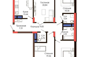 Продажа 4-комнатной квартиры, 122 м², ул. Байтурсынова, дом  8 - Продажа  четырехкомнатных квартир в Астане