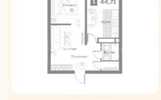 Продажа 2-комнатной квартиры, 44.71 м², пр. Райымбека, дом  349/1 - Продажа  двухкомнатных квартир в новостройках Алматы с фото