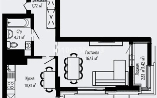 Продажа 1-комнатной квартиры, 40.59 м², ул. Шарля де Голля, дом  14 стр - Продажа квартир в Астане