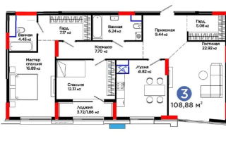 Продажа 3-комнатной квартиры, 108.9 м², пр. Мангилик Ел, дом  57 - Продажа  трехкомнатных квартир в Астане с фото