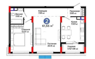 Продажа 2-комнатной квартиры, 61.55 м² - Продажа  двухкомнатных квартир в новостройках Астаны с фото - страница 46