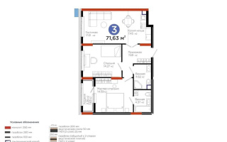Продажа 3-комнатной квартиры, 71.63 м², ул. Е-796, дом  1 стр - Продажа  трехкомнатных квартир в Астане с фото