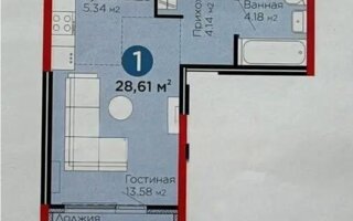 Продажа 1-комнатной квартиры, 28 м² - Продажа домов, коттеджей в Кокшетау
