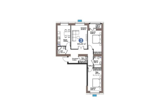 Продажа 3-комнатной квартиры, 93.43 м², пр. Жумабаева, дом  38 - Продажа  трехкомнатных квартир в новостройках Астаны