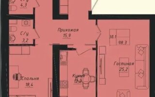Продажа 4-комнатной квартиры, 98.3 м²