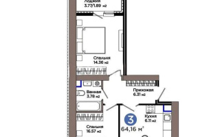 Продажа 3-комнатной квартиры, 64.16 м², пр. Улы Дала, дом  5 стр - Продажа  трехкомнатных квартир в новостройках Астаны без посредников