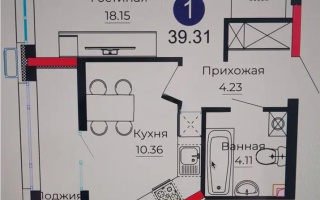 Продажа 1-комнатной квартиры, 39.31 м², ул. Серкебаева, дом  22 - Продажа  однокомнатных квартир в Астане без посредников