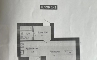 Продажа 1-комнатной квартиры, 30.1 м², ул. Кургальжинское шоссе, дом  31 стр - Продажа  однокомнатных квартир в новостройках Астаны с фото