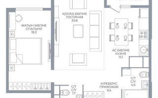Продажа 2-комнатной квартиры, 69.1 м², ул. Сатпаева, дом  90/55 - Продажа  двухкомнатных квартир в Алматы