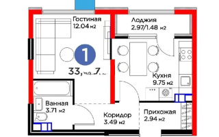 Продажа 1-комнатной квартиры, 33.42 м², ул. Байге, дом  12б - Продажа квартир в Алматы