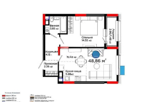 Продажа 2-комнатной квартиры, 48.86 м², пр. Улы Дала, дом  10 - Продажа  двухкомнатных квартир в новостройках Астаны