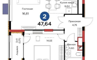 Продажа 2-комнатной квартиры, 47.64 м², ул. Нурмагамбетова, дом  15 стр - Продажа  двухкомнатных квартир в новостройках Астаны