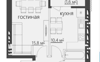 Продажа 1-комнатной квартиры, 37 м²