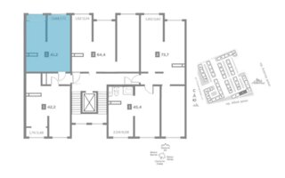 Продажа 1-комнатной квартиры, 41.2 м²