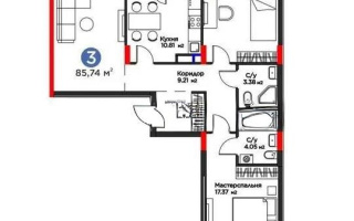 Продажа 3-комнатной квартиры, 85.74 м², ул. Жошы хана, дом  10 - Продажа квартир в Астане с фото