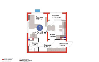 Продажа 1-комнатной квартиры, 40.23 м² - Продажа однокомнатных квартир от собственников в Алматы