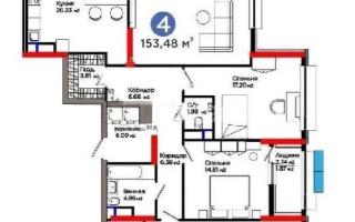 Продажа 4-комнатной квартиры, 153.6 м² - Продажа четырехкомнатных квартир в р-не Есиль Астаны