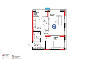 Продажа 2-комнатной квартиры, 65.79 м², ул. Е-899, дом  7 стр - Продажа  двухкомнатных квартир в новостройках Астаны