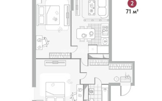 Продажа 2-комнатной квартиры, 70.66 м², ул. Момышулы, дом  100 стр - Продажа квартир в новостройках Алматы без посредников с фото