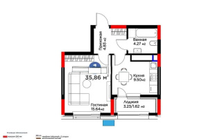 Продажа 1-комнатной квартиры, 35.86 м², ул. Нурмагамбетова, дом  17 стр - Продажа  однокомнатных квартир в Астане без посредников с фото