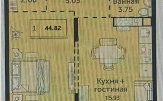 Продажа 1-комнатной квартиры, 44.85 м², ул. Халиуллина, дом  140/5 - Продажа  однокомнатных квартир в Алматы