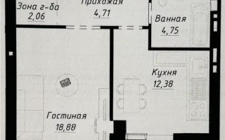 Продажа 1-комнатной квартиры, 44.53 м², ул. Калдаякова, дом  12 - Продажа  однокомнатных квартир в новостройках Астаны без посредников